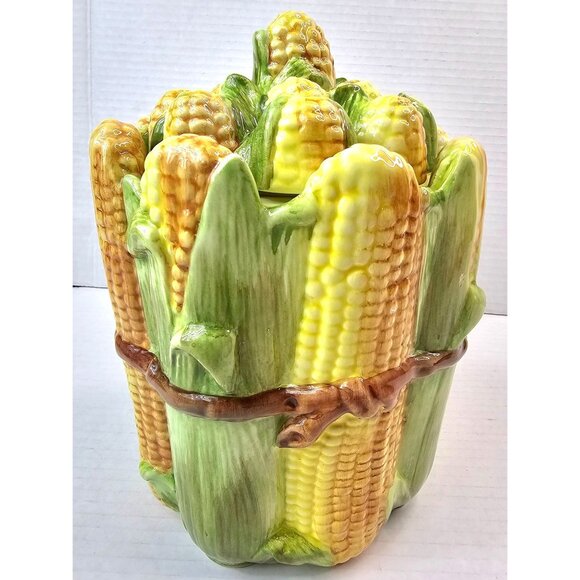Vintage San Marco Italian Corn Design Ceramic Cookie Jar - Picture 9 of 11